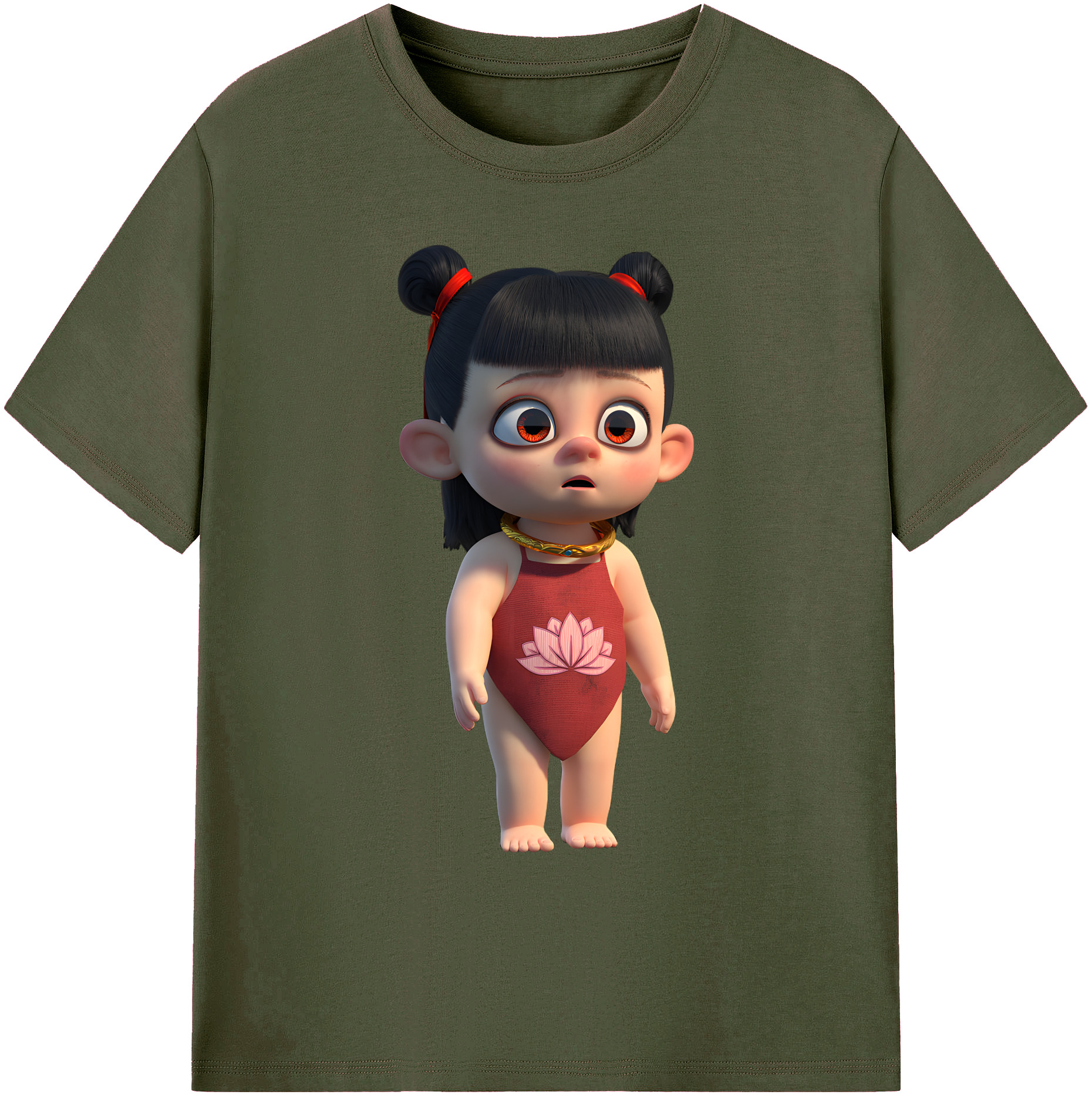（画像用） Ne Zha 2 ナタ 魔童の大暴れ 綿100％ メンズ半袖Tシャツ｜肌触りやわらか＆通気性